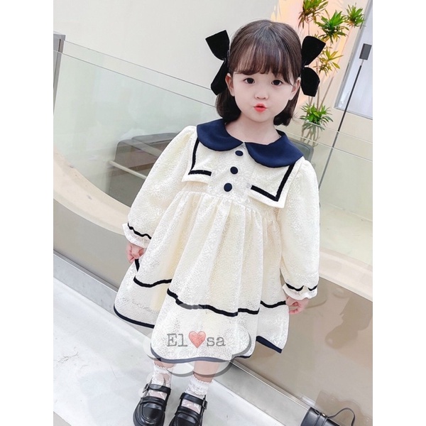 Váy bé gái - váy ren cúc ngực cao cấp cho bé 1-5 tuổi
