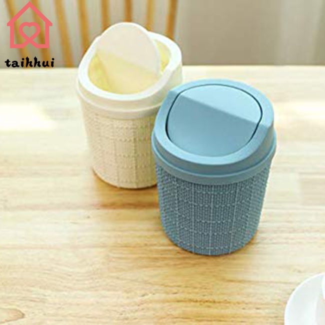 Thùng Rác Mini Để Bàn Có Nắp Tháo Rời Được Tiện Lợi