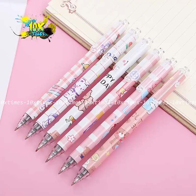 Bút gel bấm dễ thương gấu hồng xinh xắn ngòi 0,5 mm mực đen dùng dể viết bài, trang trí, quà tặng sinh nhật bạn gái