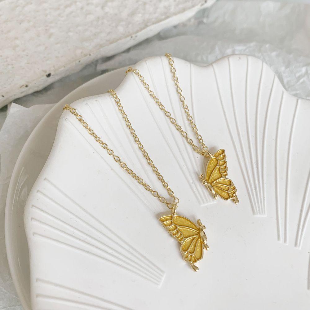 ANEMONE Vòng cổ Tình Bạn Mặt Hình Bướm Nhiều Màu Phong Cách Cổ Điển Thời Trang