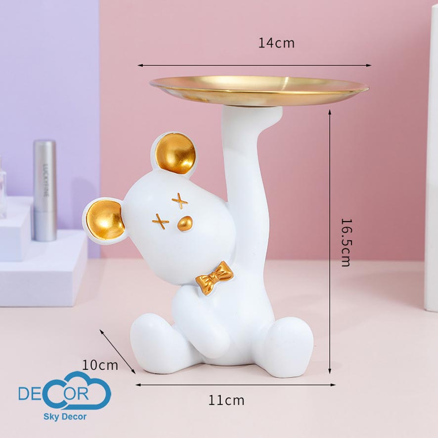 Gấu bê khay Sky Decor Bearbrick - Mô hình, decor phòng khách, quà tặng