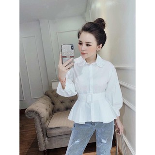 sơmi trắng cổ ren