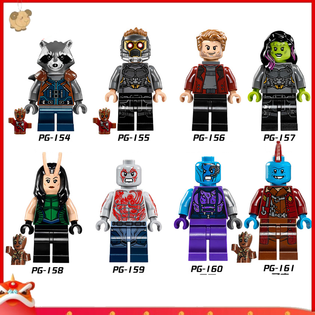 Set 8 mô hình lắp ráp kiểu các nhân vật trong phim Guardians of the Galaxy cỡ 8inch