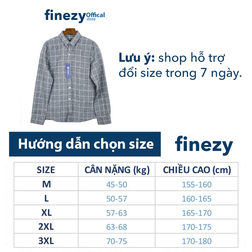 Áo sơ mi đũi kẻ caro cao cấp Finezy, thoáng mát, thoải mái, thấm hút mồ hôi tốt