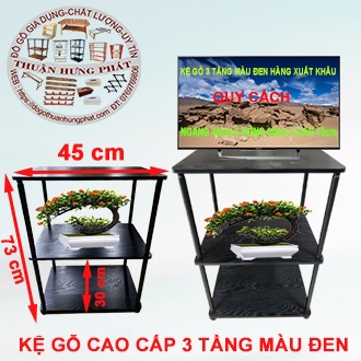 KỆ GỖ 3 TẦNG GỖ NHẬP KHẨU THÁO  RÁP-Dùng để sách báo, chậu hoa, tạp chí, các vật dụng