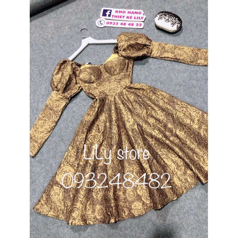 ẢNH VÀ VIDEO THẬT 10000% _ ĐẦM GẤM TAY DÀI