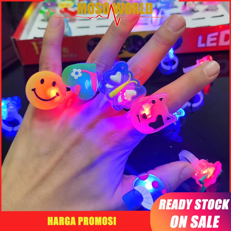 Nhẫn đèn LED MOSOWORLD hoạ tiết hoạt hình đáng yêu thời trang dành cho trẻ em