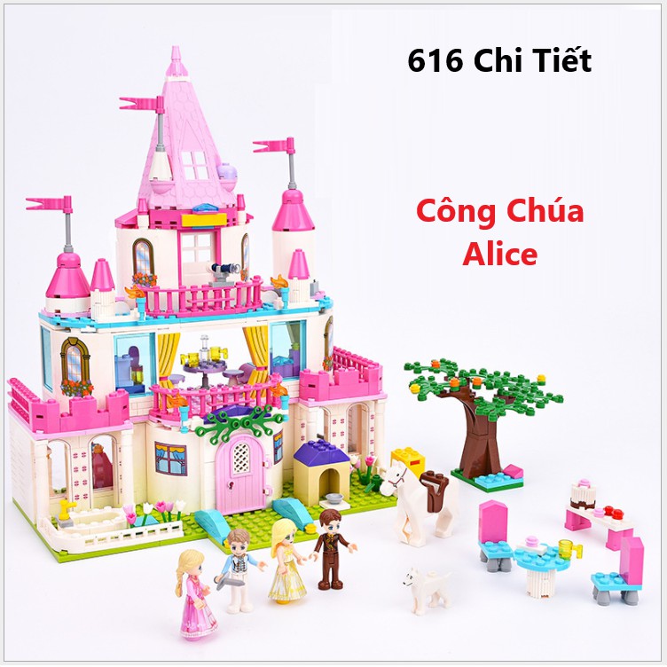 [616 CHI TIẾT-HÀNG CHUẨN] BỘ ĐỒ CHƠI XẾP HÌNH LEGO LÂU ĐÀI, LEGO CÔNG CHÚA, XẾP HÌNH LÂU ĐÀI, XẾP HÌNH CÔNG CHÚA