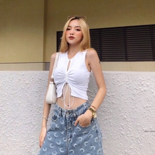 Áo tanktop, áo niche cropped có dây rút ở ngực Jealous product 5807