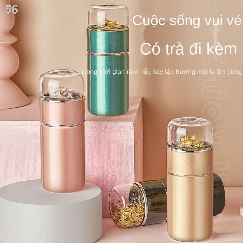 Cốc tách nước trà Cái bằng thép không gỉ nữ 304 Bộ lọc đơn giản di động dễ thương