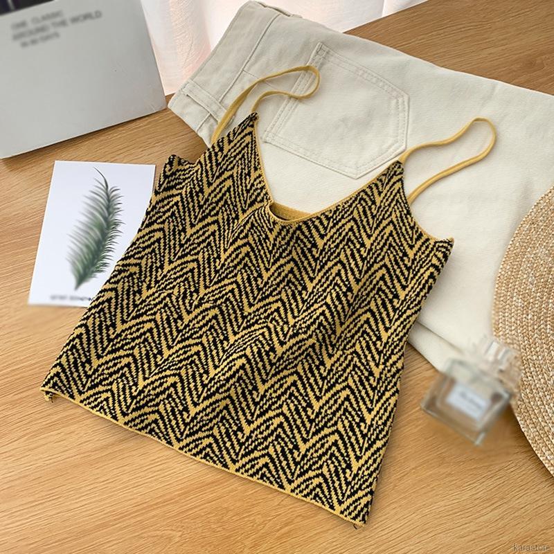 Áo Len Hai Dây Cổ Chữ V Form Ôm Họa Tiết Kẻ Sọc | BigBuy360 - bigbuy360.vn