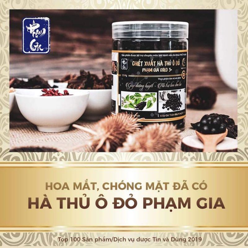 ❤[Tặng nghệ Nano Hàn] CHIẾT XUẤT HÀ THỦ Ô ĐỎ PHẠM GIA GOLD 3+ [Chính hãng]❤