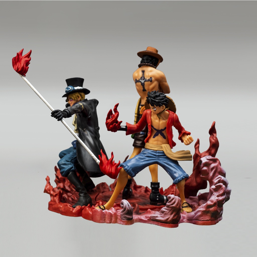 Mô hình One Piece Bộ 3 nhân vật Luffy - Ace - Sabo - Mô hình trang trí One Piece Haki Shop