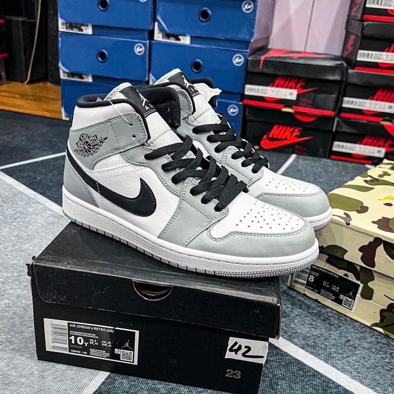 Giày Jordan 1 cổ cao, jd1 cao cổ xám Smoker Grey, bản chuẩn Trung
