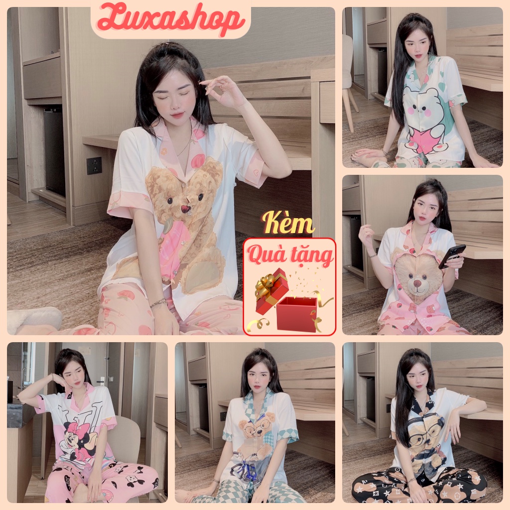 Đồ Ngủ Nữ, Set Bộ Pijama Thiết Kế Chất Lụa Mango Cao Cấp Xinh Xịn Mịn Freesize 45-60kg TN36 - Luxa s