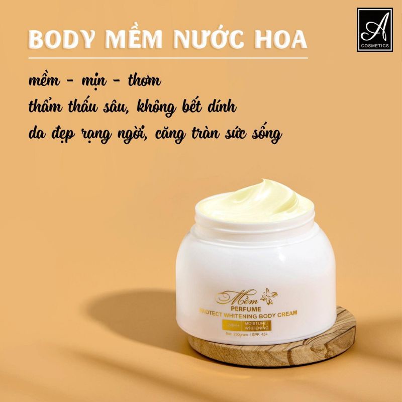 Kem Dưỡng Trắng Da, Kem Body A Mềm COSMETICS Hương Nước Hoa 250g chính hãng