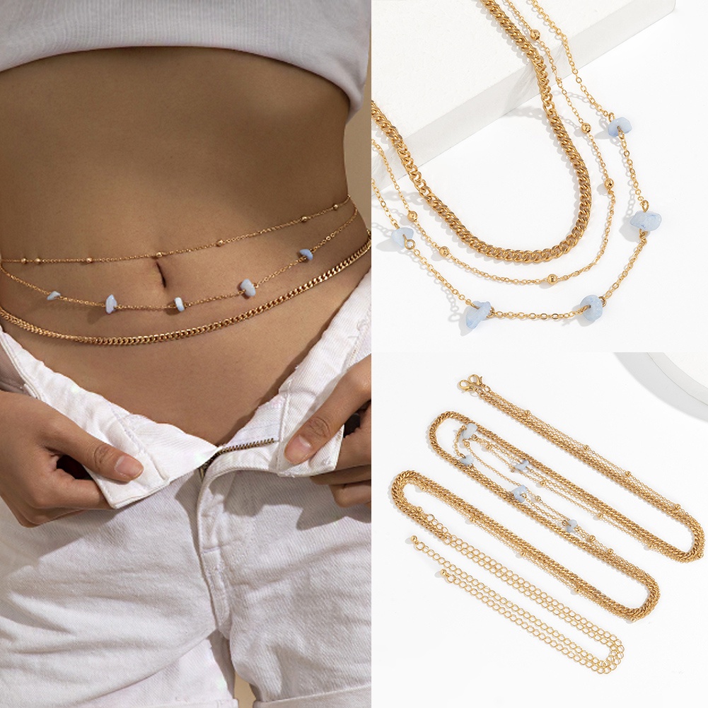 Dây Xích Đeo Hông Bằng Kim Loại Phong Cách Hip Hop Thời Trang Đi Biển Quyến Rũ Cho Nữ