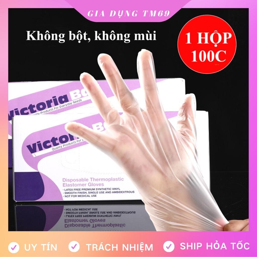 Găng Tay Siêu Dai Làm Bếp Nấu Ăn TPE Đa Năng Mềm Dai (Hộp 100 Chiếc), Gang Tay Kiêm Bao Tay Làm Bánh