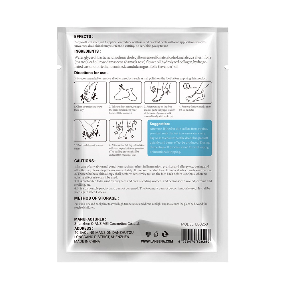 1 Cặp Mặt Nạ Chân Tẩy Tế Bào Chết Chăm Sóc Da Chân