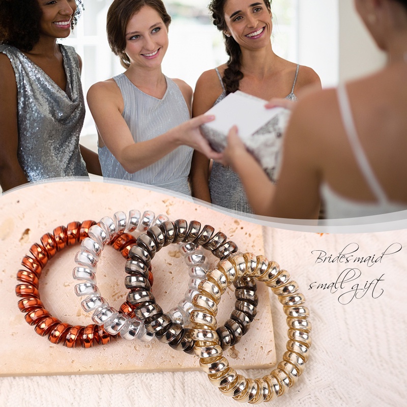 Dây Cột Tóc Màu Trơn Co Giãn Tốt Phong Cách Pháp Cổ Điển Thời Trang Cho Nữ