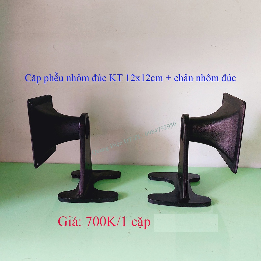 Họng Kèn Nhôm Đúc Ren xoáy 12x12cm, chân nhôm đúc, dùng lắp củ treble kèn 250, 350, 450 ren xoáy - Cubo Mart