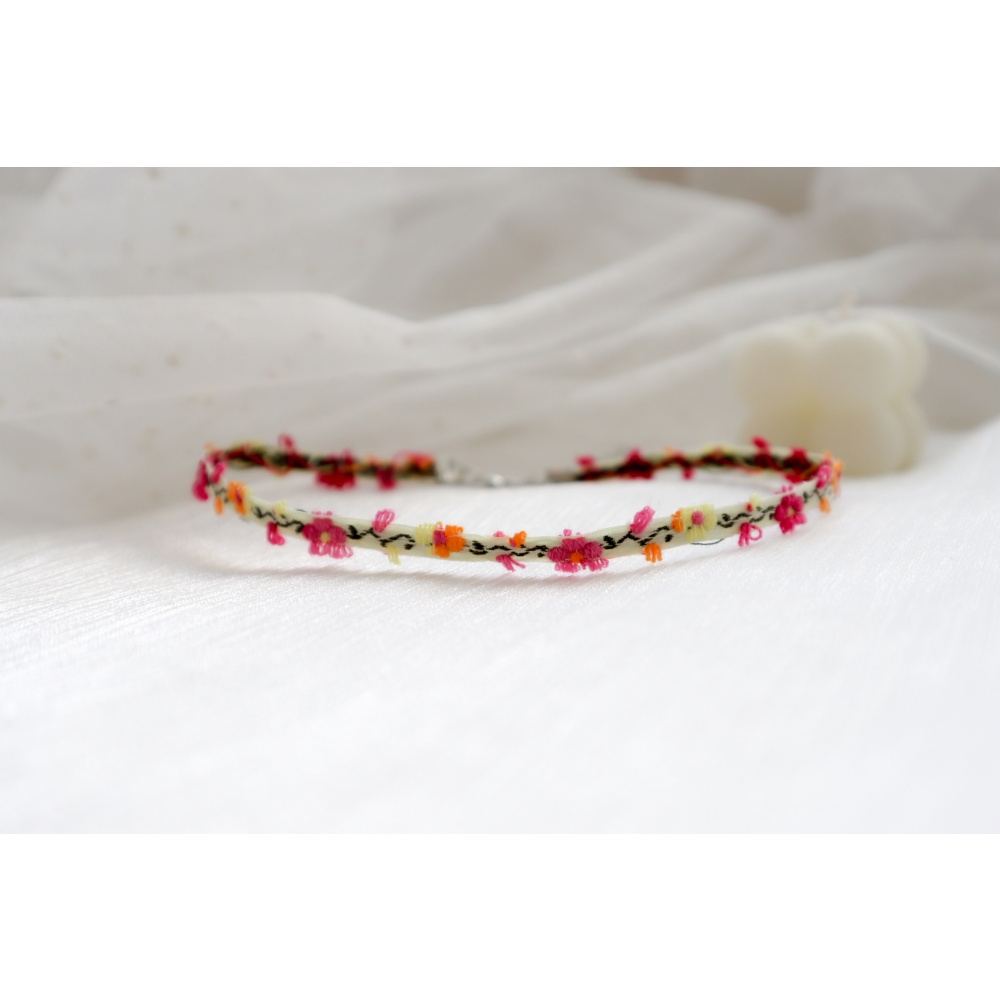 Vòng Cổ choker Đan Sợi Mặt Hình Hoa Phong Cách Cổ Điển Cho Nữ