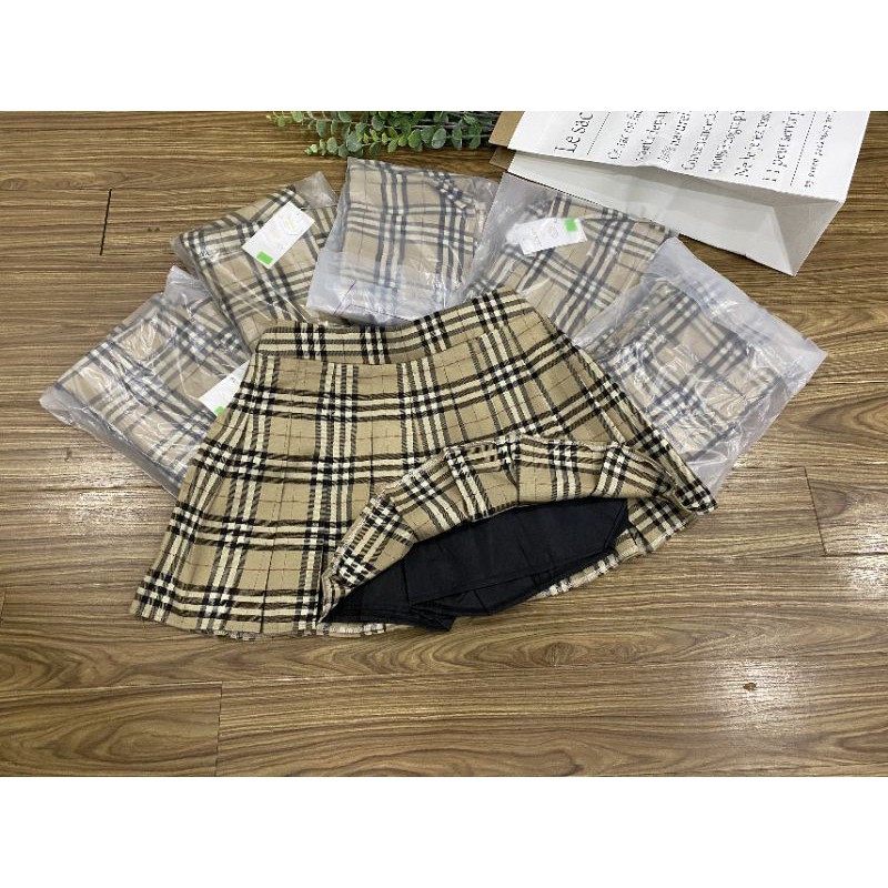 Bigsize - Chân váy dập li kẻ bb che dáng xinh Ms1997 (60-90kg)