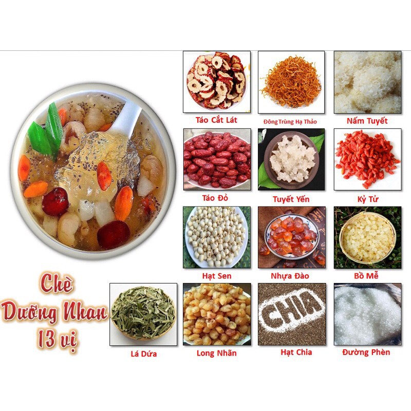 SET CHÈ DƯỠNG NHAN 13 VỊ 400G