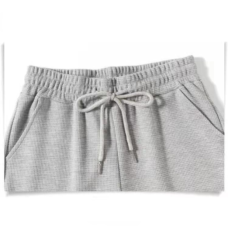 Quần Thể Thao Nữ Ống Rộng Lưng Cao Màu Xám Thời Trang