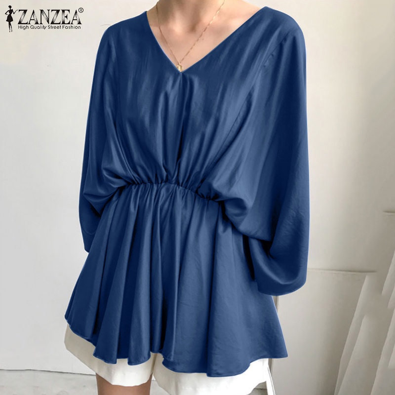 Áo ZANZEA tay lửng cổ chữ v thời trang dành cho nữ