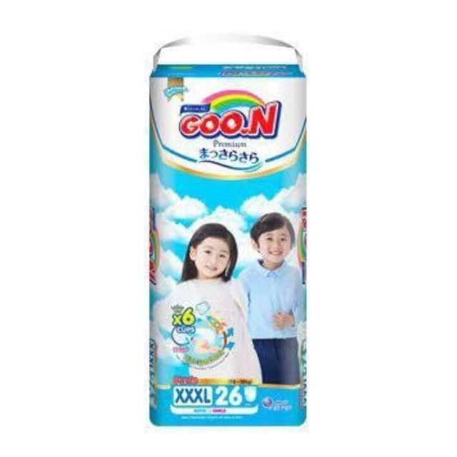 (Cắt tem/ko quà) Bỉm dán/quần Goon Premium size Nb70/S64/M60/M56/L50/L46/XL46/XL42/XXL36/XXXL26