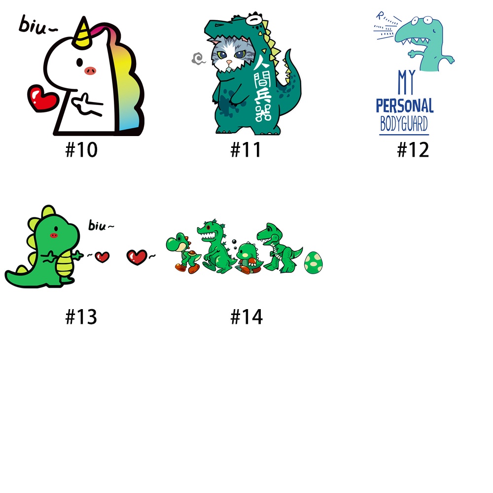 Hình dán xe khủng long phản chiếu Hình dán xe máy dễ thương Nhật Bản Decal trang trí xe máy