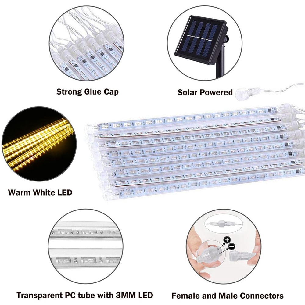 Đèn LED năng lượng mặt trời sao băng trang trí ngoài trời