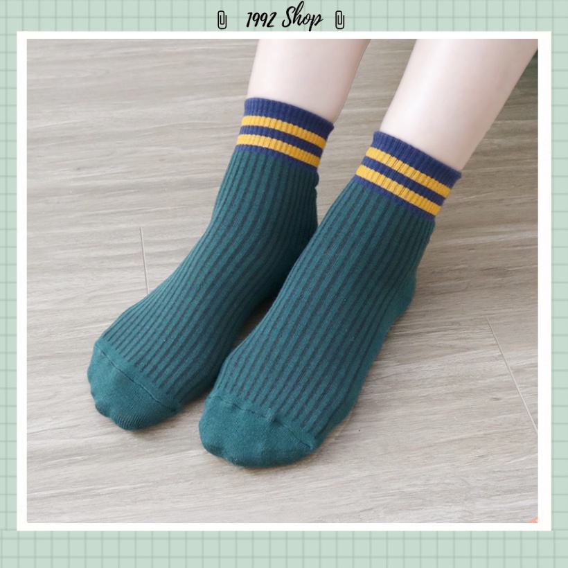 Tất cổ cao vintage style Hàn Quốc họa tiết thời trang chống nắng thoáng khí - 1992 SHOP