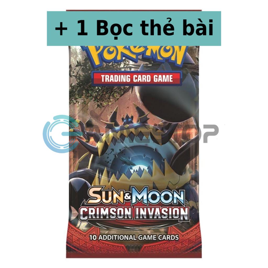 Một gói thẻ bài và bọc thẻ bài Pokemon TCG Sun and Moon Crimson Invasion Booster Pack CHÍNH HÃNG MỸ POKTCGUSBP5