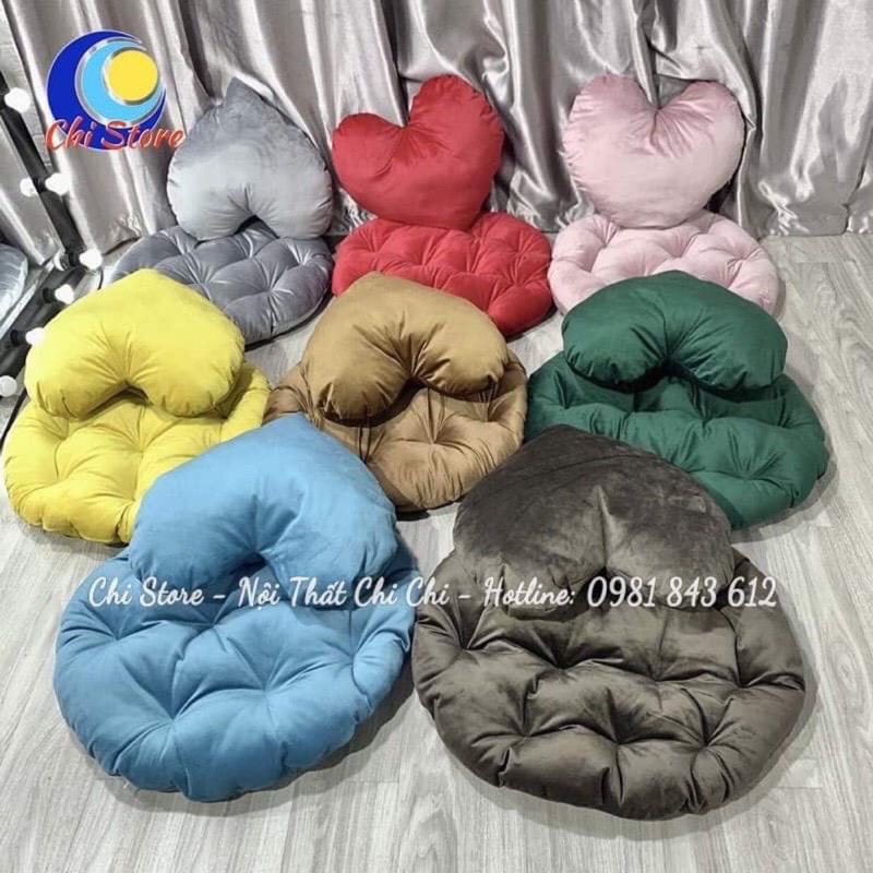 Đệm xích đu sai 60x60 kèm gối