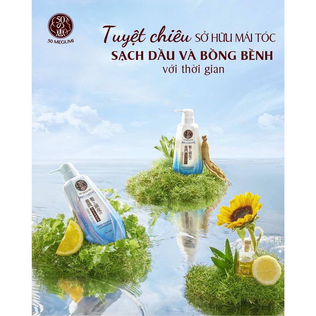 [VB] Combo Sạch sâu và thanh mát 50 Megumi: 1 Tinh chất 120ml + 1 Dầu gội Fresh&amp;Clean 400ml + 1 Dầu xả Fresh&amp;Clean 400ml