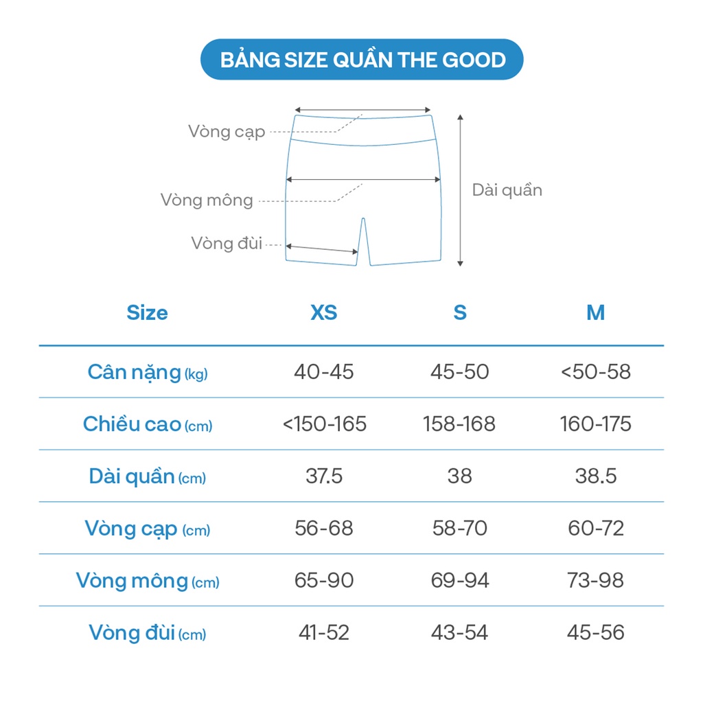 Quần Legging Đùi The Good, Quần Biker Chất Thun Tăm Cạp Cao Màu Đen Basic Dễ Phối Đồ