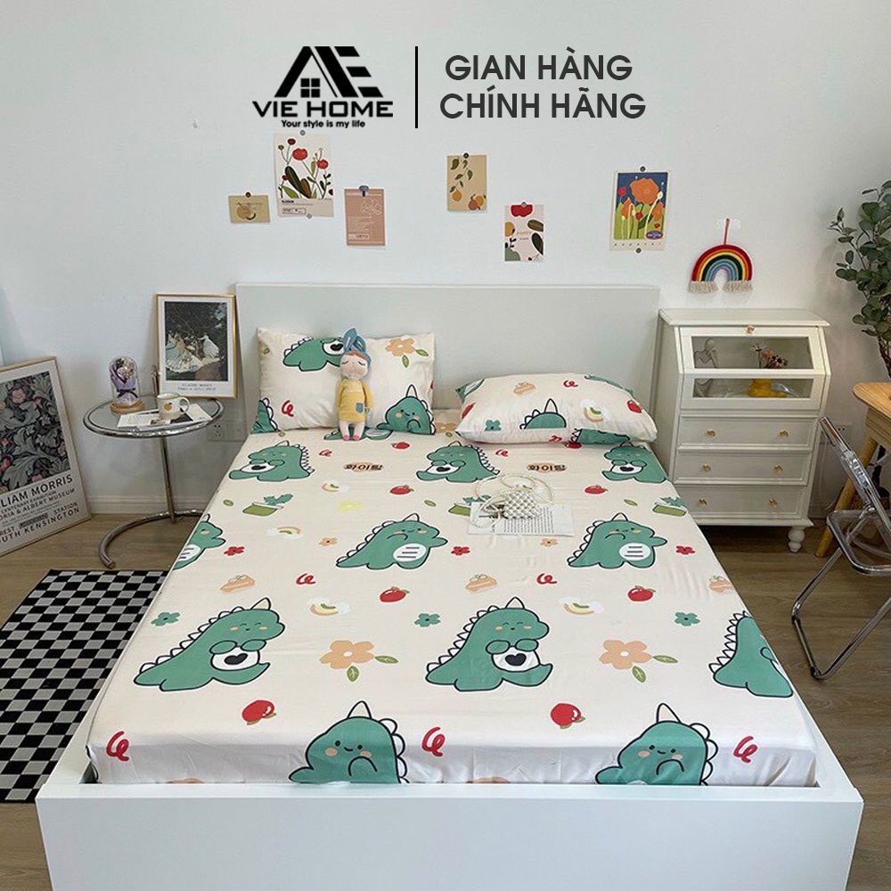 Bộ ga giường Cotton poly VIE Home Bedding đủ size nệm 1m2, 1m4, 1m6, 1m8 nhiều mẫu họa tiết dễ thương