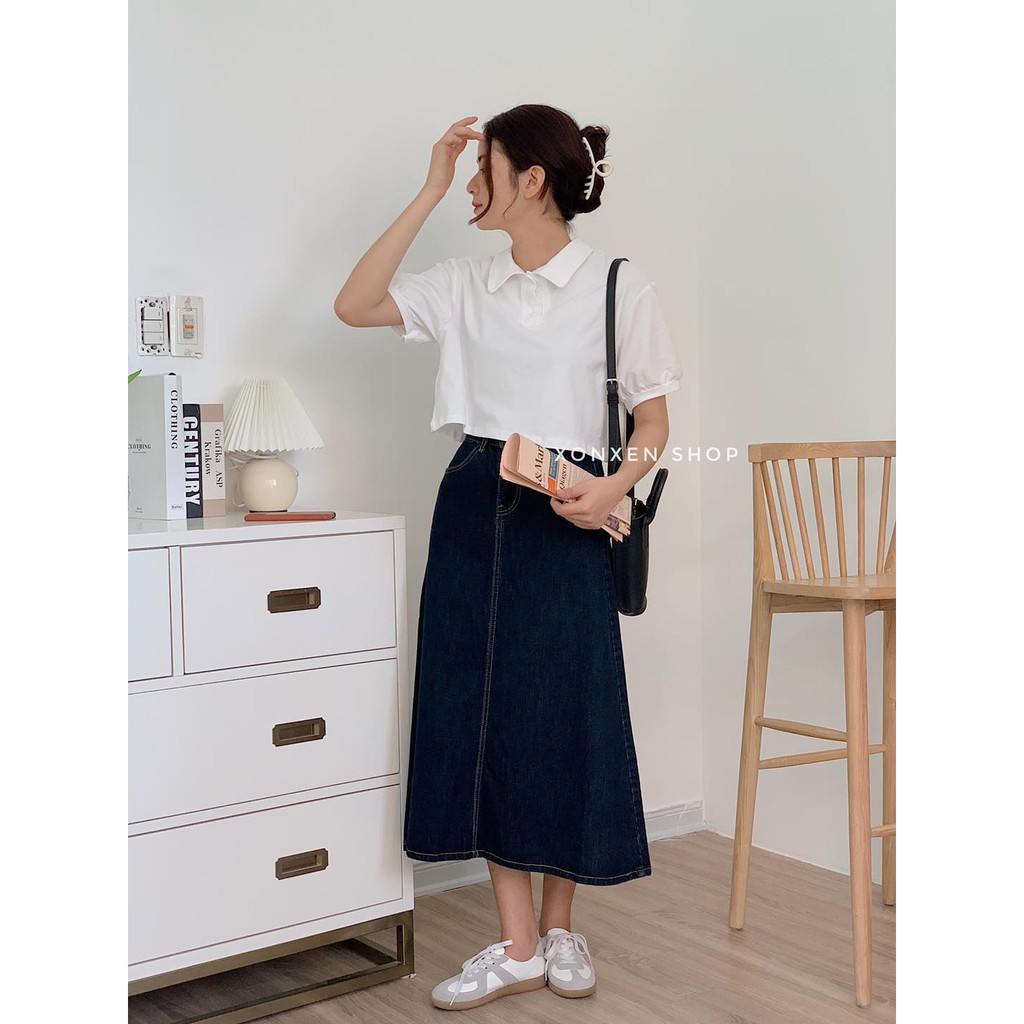 Áo thun polo nữ croptop chất cotton thoáng mát Xonxen shop free size mã 1143 | BigBuy360 - bigbuy360.vn
