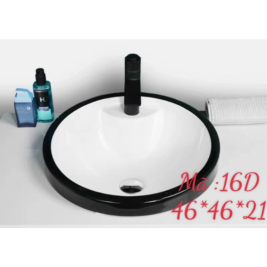 CHẬU RỬA LAVABO BÀN ĐÁ ÂM DƯƠNG VÀNH - 16D