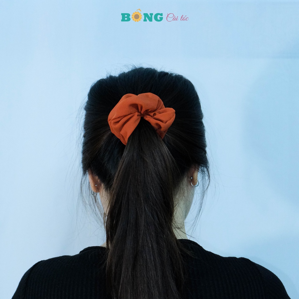 Dây cột tóc scrunchies vải muslin màu trơn đường kính 11cm SR80 - scrunchies BÔNG Cài Tóc