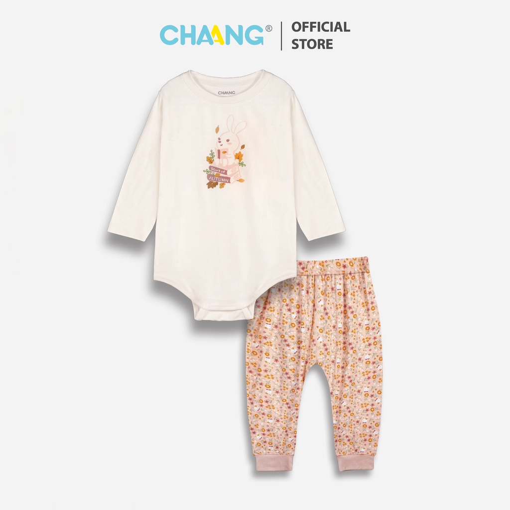 [CHAANG] Bộ bodychip kèm quần cho bé Park thỏ hồng