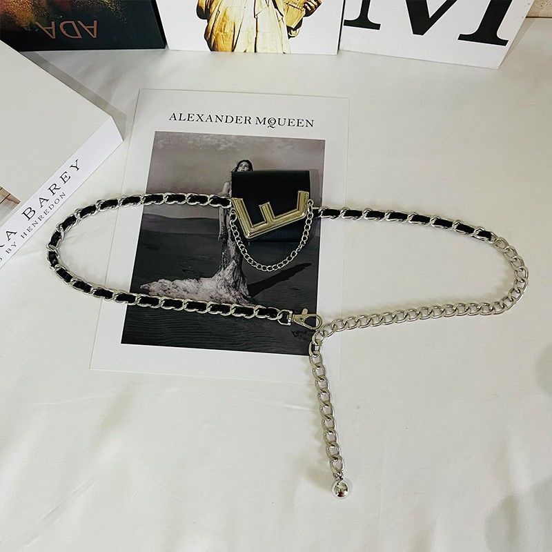 Dây Xích Màu Đen Đeo Hông Bằng Kim Loại Thời Trang Mùa Hè Cho Nữ