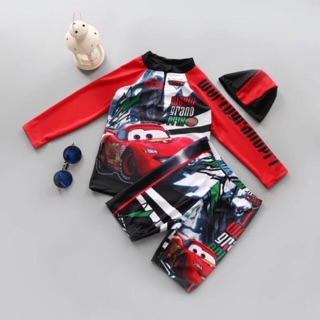 Đồ bơi trẻ em đồ bơi bé trai tay dài hình xe hơi cho bé trai