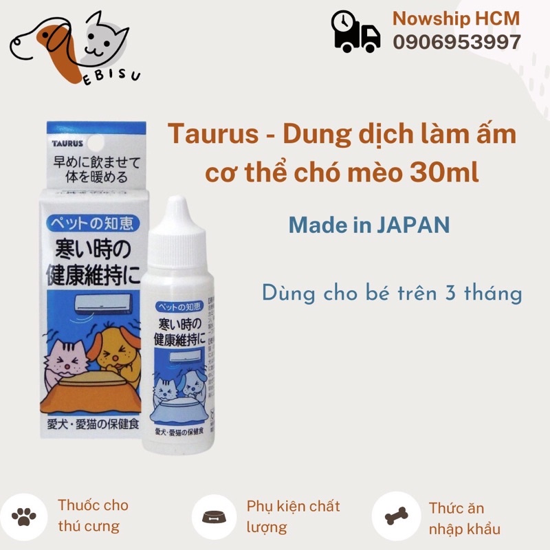 Taurus Nhật - Dung dịch điều hoà cơ thể cho chó mèo cảm cúm