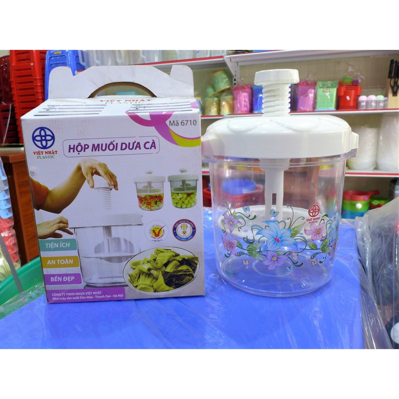 Hộp muối dưa cà Việt Nhật 2 size, Hũ muối dưa cà, hành, kim chi, măng ớt, rau củ giòn ngon (MS:6710/6711)