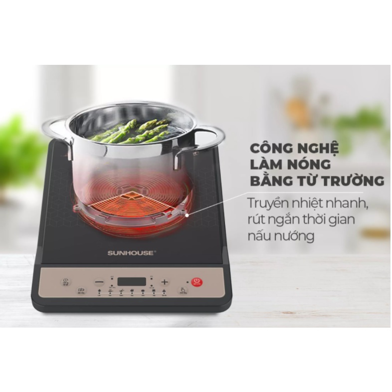 [HÀNG CHÍNH HÃNG] Bếp Từ Đơn SUNHOUSE SHD 6160 Tặng kèm nồi lẩu vung kính
