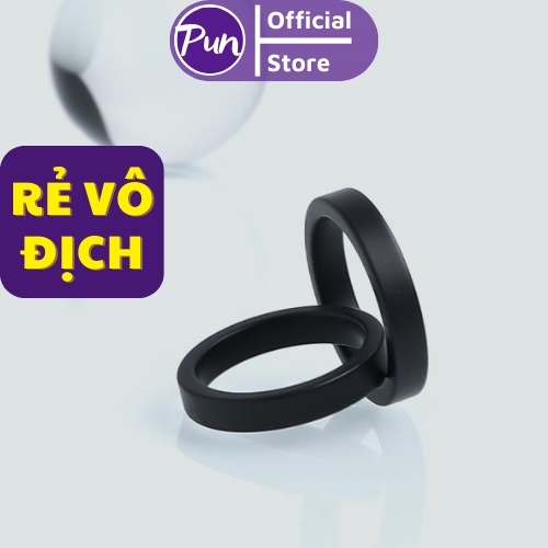 Nhẫn trơn nam nữ đen titan Unisex PUN thép không rỉ - Nhẫn Nam Phong Cách Hàn Quốc - Nhẫn Less Ring