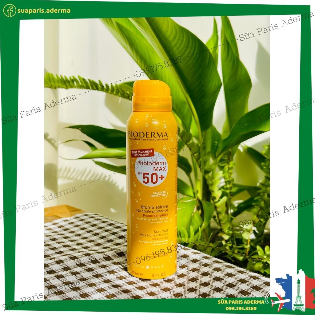 Kem chống nắng dạng xịt 150ml MAX Brume solaire SPF 50, hàng pháp nội địa_Sữa Paris Aderma